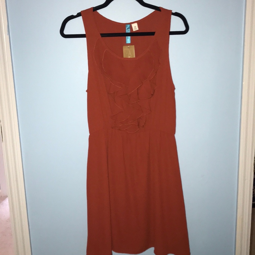 Burnt Orange Buttons dress